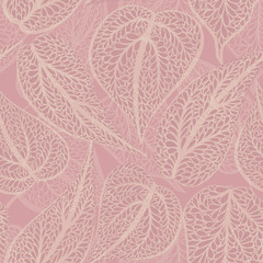 Floral background. Flourish leaves tiled pattern.