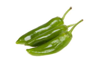 Green peppers isolated on a white. Healthy food. Fresh vegetables
