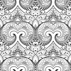 Vector Seamless Monochrome Ornate Pattern