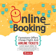 Booking Online Vector Illustration.