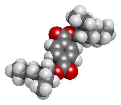 Dioctyl terephthalate (DOTP, DEHT) plasticizer molecule.