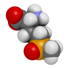 Glufosinate (phosphinothricin) nonselective herbicide molecule.