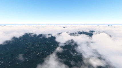 Sky and Clouds ilustration 3D rendering 