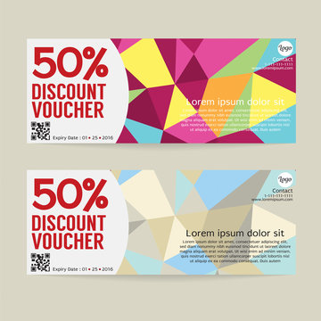 50 Percent Discount Voucher Template Vector Illustration.