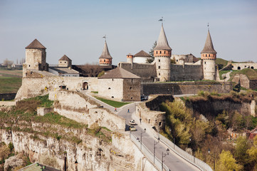 Fototapeta na wymiar medieval castle fortress Kamenetz-Podolsk Ukraine