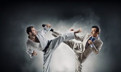 Fototapeta premium Battle of two opponents