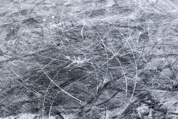 Scratches on the surface of the ice - obrazy, fototapety, plakaty