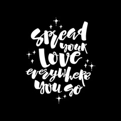 Love and charity concept hand lettering motivation poster.