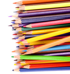 Close up of color pencils with 