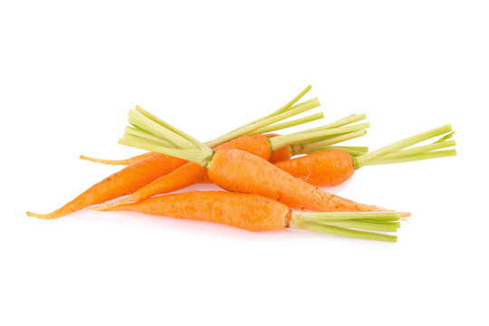 baby carrot on white background