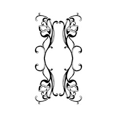 Black and white pattern leaves tattoo