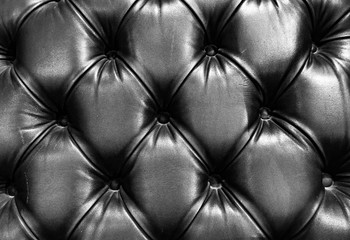 Luxury and grungy background of classic shabby leather texture of a couch with leather buttons