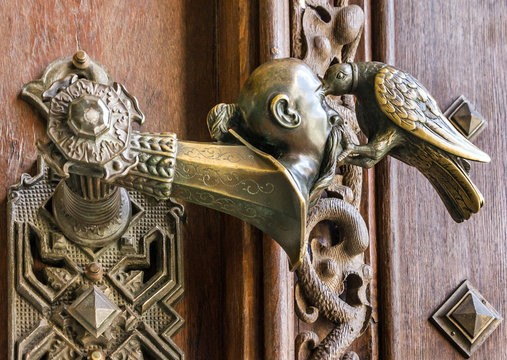 Door decorative handle in Castle Hluboka nad Vltavou, Czech Repu