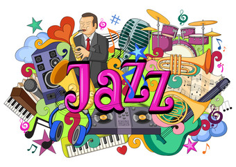 Doodle on Jazz Music concept