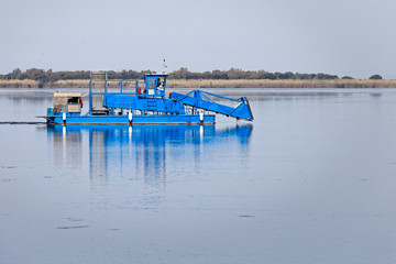 Dredge cleans the Orbetello lagoon