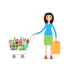 Woman with shopping cart