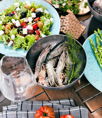 Meeresfrüchte und Fisch zutaten fürs grillen 