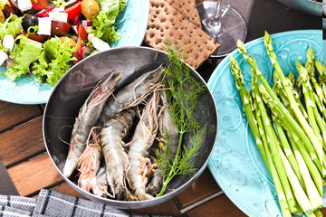 Meeresfrüchte und Fisch zutaten fürs grillen 