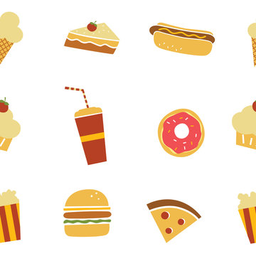 seamless fastfood restaurant theme pattern