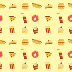 seamless fastfood restaurant theme pattern