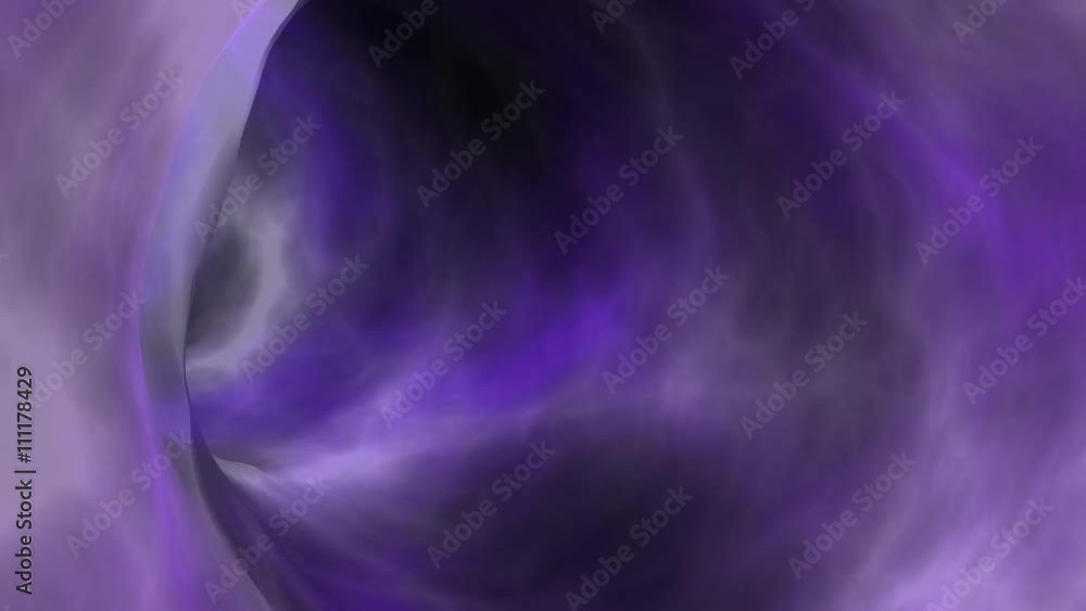 Poster zooming through winding cloudy colour tunnel - hd loop animation