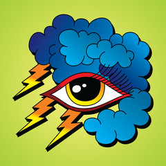 bolt lightning eye symbol theme