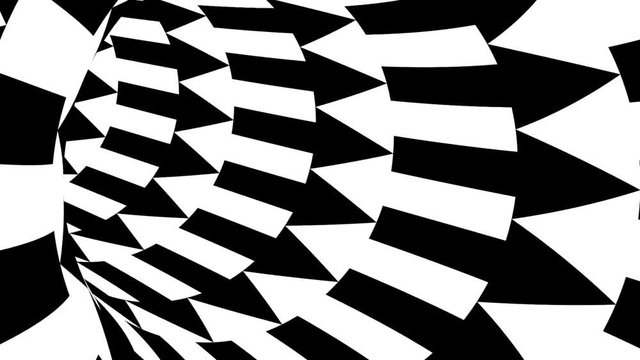 Data Transfer Concept - Travelling through Tunnel with Black and White Arrows - HD Loop Animation