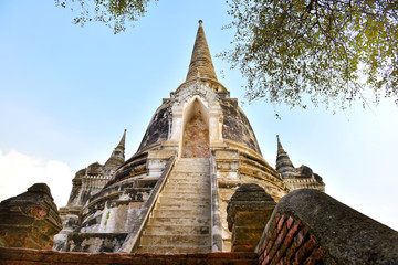 View of Wat Phra Sri Sanphet is located in Ayutthaya Historical Park (UNESCO World Heritage Site), Thailand