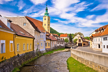 Samobor river and old streets view