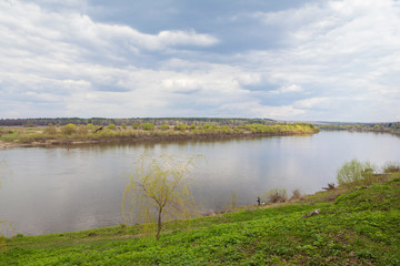 Beautiful landscape of Oka river in Tarusa