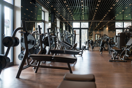 Large Modern Gym With Workout Equipment