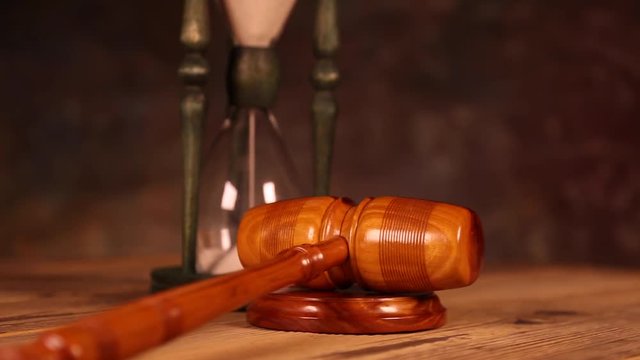 Wooden gavel barrister, justice concept