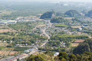 town shos with top view in Krabi,Thailand.
