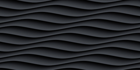 Black panel wavy seamless texture