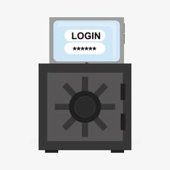 Security system design. protection icon.  isolated illustration