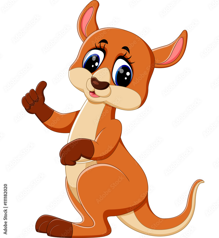 Sticker Cute kangaroo cartoon