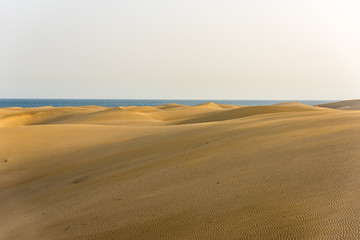 Desert with sand dunes in Gran Canaria, Spain