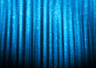 Blue sparkle glitter curtains