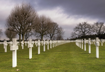 Fototapeta na wymiar American war cemetery near Margraten in the Dutch province Limburg 