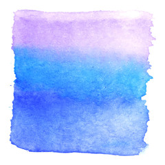 Blue violet watercolour abstract square painting
