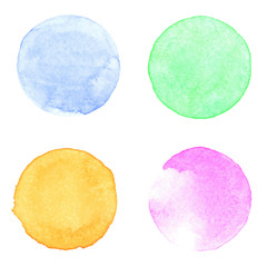 Watercolour handpainted textured circles collection.