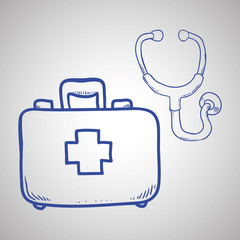Medical care design. sketch  icon. Flat illustration