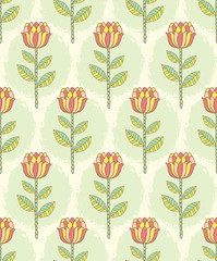  Ornate seamless pattern with the stylized flowers. Seamless pattern can be used for wallpaper, pattern fills, web page background, surface textures.