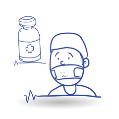 Medical care design. health care icon. sketch illustration