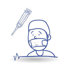 Medical care design. health care icon. sketch illustration