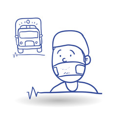 Medical care design. health care icon. sketch illustration
