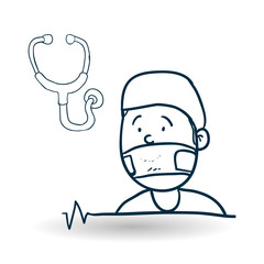Medical care design. health care icon. sketch illustration