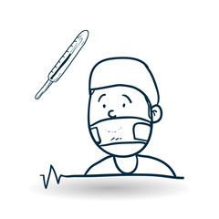 Medical care design. health care icon. sketch illustration