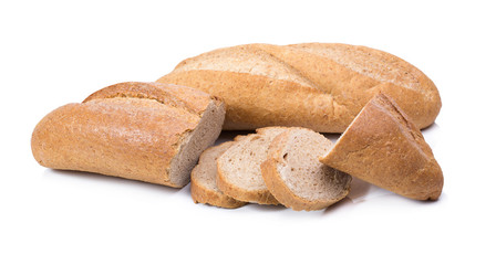 fresh bread isolated on white background