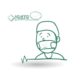 Medical care design. health care icon. sketch illustration
